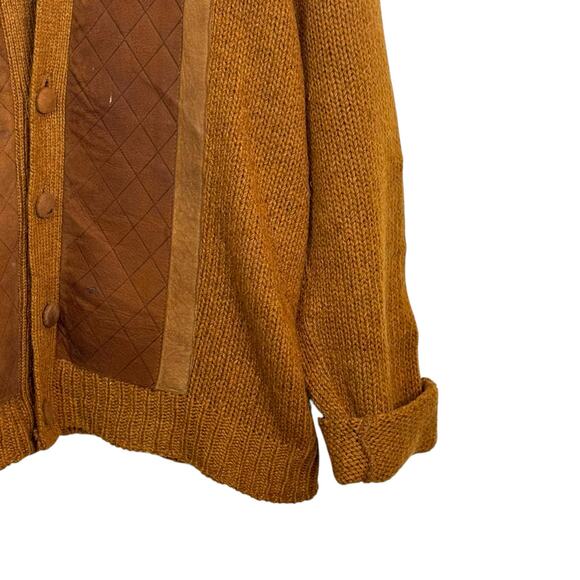 Vintage Arrow Size Medium 2 Ply Shetland Wool Suede Kurt Cobain Style Cardigan - Picture 5 of 8